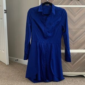 Express Royal Blue Long Sleeve Dress